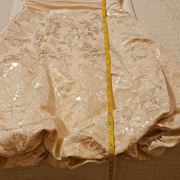 Betsy & Adam Strapless Golden floral cocktail dress size 4 - Picture 10 of 11